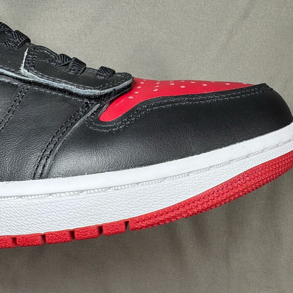 Jordan Air Jordan 1 Low Men's Low Top Leather Lace-Up Basketball Black/Red 10.5 - Picture 11 of 14